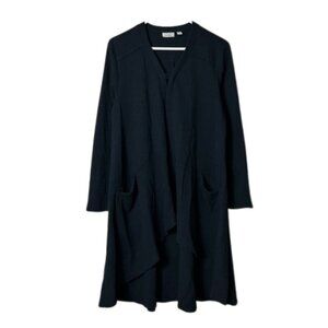 Logo by lori goldstein lounge waffle knit long tunic robe top womens L